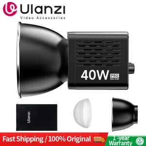 Ulanzi Lampada video fotografica professionale a LED COB 40W Alimentazione incorporata Batteria 2500-6500k Kit luce COB a doppia temperatura di colore