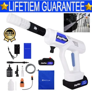 DayPlus Lavatrice elettrica ad alta pressione Pistola per lavaggio auto ricaricabile Pistola ad acqua elettrica senza fili Macchina per schiuma per batteria Makita 24V