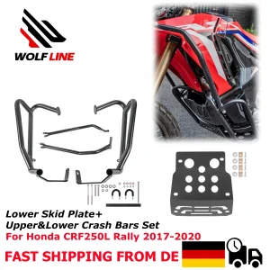 WOLFLINE per CRF250L: Barre Paramotore Superiori e Inferiori, Protezione Motore e Piastra Sottoscocca per Honda CRF250L Rally 2017-2020