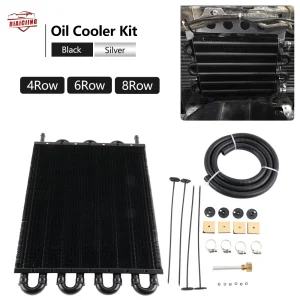 Kit radiatore olio universale in alluminio a 4 file 6 file 8 file Radiatore olio Trasmissione automatica per auto Convertitore radiatore manuale automatico ricambi auto