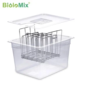 Rack Sous Vide in acciaio inossidabile, contenitori per fornelli Sous Vide da 11 litri Divisori rimovibili Separatore per circolatori ad immersione