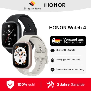 Versione globale HONOR Watch 4 Smart Watch 5ATM Blood Oxygen Monitor BT5.2 GPS Bluetooth 5.2 Fino a 14 giorni di batteria lunga