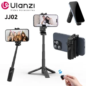 ULANZI JJ02 Treppiede per selfie stick Treppiede per telefono con impugnatura allungabile con telecomando staccabile 2 Mini supporto per telefono tascabile per scarpe fredde