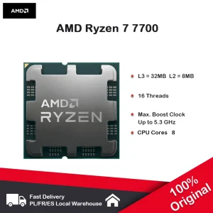 Processore AMD Ryzen 7 7700 5,3 GHz 8 core 16 thread 40 MB di cache di gioco 5NM TDP 65 W AM5 presa CPU da gioco