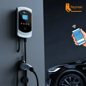 Feyree EV Caricatore 22KW 11KW Trifase Type2 Cavo 32A 7.6KW Caricatore per auto per veicoli elettrici Presa IEC62196-2 EVSE Wallbox Controllo APP