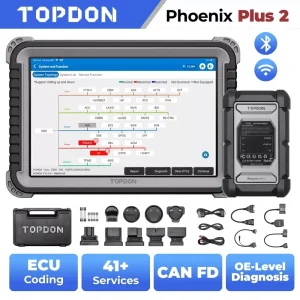Topdon Phoenix Plus Strumento diagnostico per auto automobilistica Strumento di scansione per codifica ECU professionale VAG Test attivo scanner bidirezionale OBD2