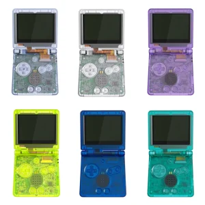 eXtremeRate Custodia di ricambio personalizzata per Gameboy Advance SP (GBA SP) – Serie trasparente