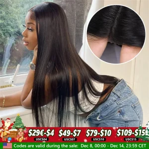 Pre tagliato senza colla parrucche diritte senza colla per capelli umani per le donne parrucca brasiliana senza colla capelli umani pronti da indossare prepizzicati al 180%