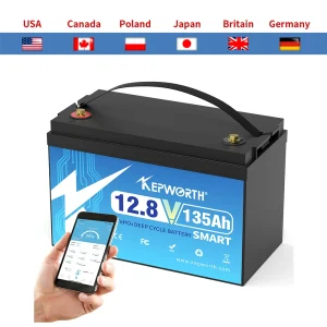 Nuova serie 12V 135AH o batteria di accumulo parallela LiFePO4 batterie al litio BMS Bluetooth integrate per camper camper carrello da golf