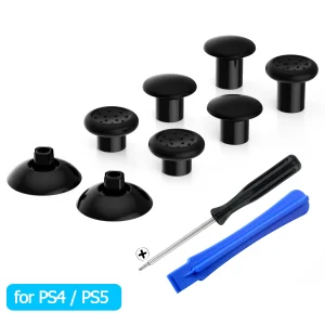 eXtremeRate Thumbstick intercambiabile nero con joystick regolabile a 3 impugnature per controller PS5, per controller PS4 di tutti i modelli