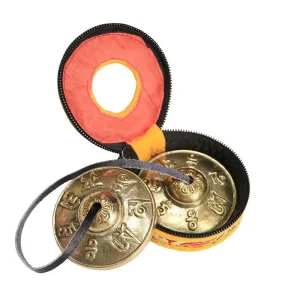 Meditazione campanelli tibetani Tingsha piatti campanelli musicali con strumenti di decorazione di meditazione con coulisse tibetana per la tua stanza