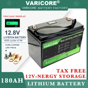 Nuovo VariCore 12.8V 180AH LiFePO4 Batteria 12V Litio Ferro Fosfato Batterie 6000 Cicli Auto da turismo Vento Solare Spedizione Imposta