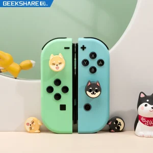 GeekShare Nintendo Switch manopole per pollice tappi Shiba Inu Silicone NS maniglia OLED bilanciere coperchio protettivo interruttore Lite Joystick Caps