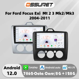 4G Carplay Android Auto autoradio Per Ford Focus EXI MT 2 3 MK2/MK3 2004-2011 Lettore Multimediale 2din GPS navi Stereo QLED schermo