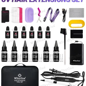 Kit colla per estensione dei capelli UV Tecnologia della luce V Kit di strumenti per estensione dei capelli SET Parrucca Pezzo di capelli umani salone Innesto rapido connnect