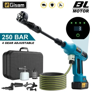 Gami 250Bar Brushless Ad Alta Pressione Pistola Lavatrice Auto 4 Marce Elettrico Giardino di Lavaggio Acqua Pistola A Spruzzo per Makita 18V Batteria Spille