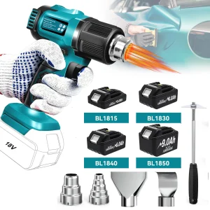 Pistola termica Cordless per batteria Makita 18v, pistola ad aria calda per saldatura a riscaldamento rapido 350W 990 bian per tubi termoretraibili, involucro in PVC, artigianato, auto Wiri