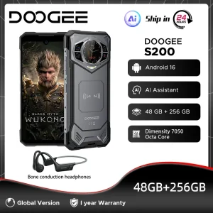 Versione globale DOOGEE S200 5G Telefono robusto 12GB 256GB 1.32 “AMOLED Display posteriore Dimensity 7050 100MP Fotocamera 10100mAh NFC