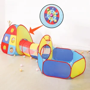 IMBABY 3 in 1 Palline per bambini Piscina Giocattoli Tenda Tunnel strisciante Pieghevole Baby Ballon Box Tenda per bambini Palla Pit Parco giochi per bambini