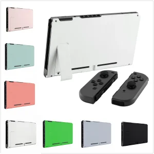 eXtremeRate Custodia a conchiglia per console con impugnatura di ricambio fai-da-te con cavalletto per console NS Switch – Bianca