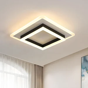 Plafoniera quadrata in acrilico Lampade da soffitto moderne, 30W Luce calda 3000K, Illuminazione da soffitto a LED per camera da letto Soggiorno Ufficio