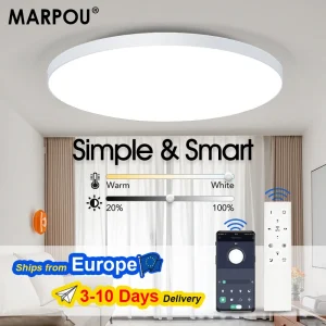 MARPOU Lampada da soffitto a LED intelligente 80W 50W 36W Plafoniere a LED moderne con telecomando APP per lampadario da soggiorno camera da letto