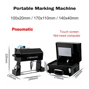 Macchina Portatile per Incisione e Marcatura Pneumatica 100×20 170×110 140x40mm con Touch Screen per Targhette, Numeri di Cilindro, Telai e Chassis