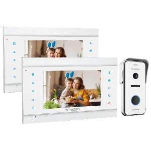 Sistema citofonico campanello videocitofono a 2 fili, monitor TMEZON da 7 pollici con campanello cablato per casa, pulsante touch, scatto/registrazione