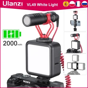 Ulanzi Mini Luce video portatile a LED Tripla scarpa fredda Ricaricabile Vlog Luce di riempimento Fotografia Illuminazione Kit treppiede CRI95+