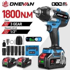 ONEVAN 1800N.M Chiave a percussione elettrica senza spazzole 1/2 ” Cacciavite Cordless Chiave dinamometrica Strumento di potere per Makita 18V Batteria Pin