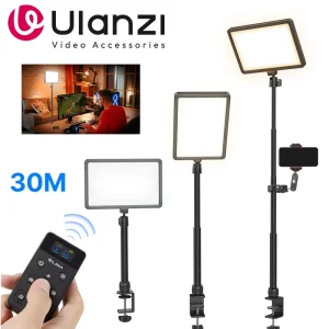 VIJIM K20 Pannello LED Luce Chiave Luce Aria Telecomando magnetico con schermo Kit supporto da tavolo per videoconferenze Youtube Live