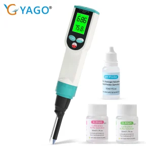 Misuratore PH digitale per alimenti con kit KCL Tester pH con sensore ad alta precisione con risoluzione 0,01 per carne, pasta, salsiccia, formaggio, cosmetici, terreno