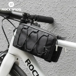 Borsa per bicicletta ROCKBROS borsa per telaio del tubo anteriore superiore da ciclismo facile da installare borsa per bici da 1 litro di grande capacità accessorio per ciclismo su strada MTB