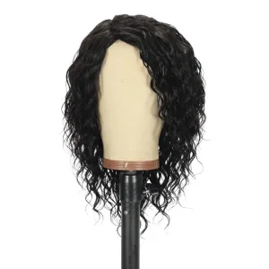 Parrucca corta per capelli umani con onda d’acqua parrucca Non in pizzo nera naturale piena fatta a macchina 150 densità #2 parrucca con parte libera marrone scuro naturale