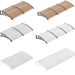 Baldacchino per porta Baldacchino per porta finestra curvo Struttura durevole in policarbonato e ABS, tenda da esterno per portico da patio, tenda da pioggia e neve