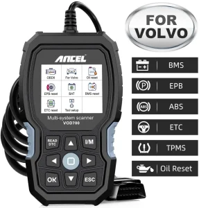 Tutti i sistemi Ancel VOD700 OBD2 Scanner Airbag Reset EGR Reset ABS Strumento diagnostico di spurgo per Volvo Aggiornamento gratuito a vita