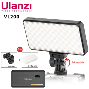 Ulanzi VL200 2500k-9000k luce per fotocamera a Led con supporto per telefono a treppiede luce Video a Led dimmerabile con testa a sfera a 360 ° con diffusore morbido