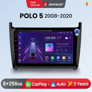 Junsun Wireless CarPlay Android Auto Autoradio Per VW POLO 5 berlina 2008- 2020 GPS Multimediale 2 din Sistemi Intelligenti Stereo