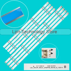 Striscia di retroilluminazione a LED per 49LF510V 49LF5500 49LG61CH 49UF640 49UH610A 49UH6100 49LF5100 49UH6030 LGE-WICOP-49inch-UHD FHD