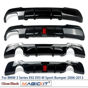 MAGICKIT Per BMW Serie 3 E92 E93 330I M Sport Paraurti Paraurti Posteriore Diffusore Labbro Nero Lucido Bodykits Accessori AUTO Nero Lucido