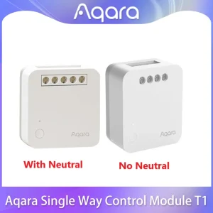 Modulo Relè a Canale Singolo Aqara T1, Interruttore Zigbee 3.0 Senza/Con Neutro, Timer per Casa Intelligente Compatibile con App Homekit