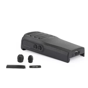 Copertura anteriore dell’alloggiamento del walkie nero + manopola del canale del volume adatta per DP200D DP1400 DEP450 XIR P3688 Radio bidirezionale