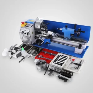 Mini tornio per metalli 0-2500 giri/min Mini tornio da banco da banco a velocità variabile con mandrino a 3 griffe da 4 “per tornitura di metalli in legno