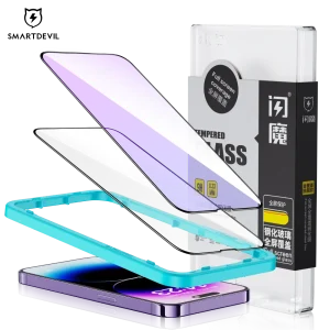 SmartDevil per iPhone 15 14 Vetro temperato a copertura totale per iPhone 15 Pro Max 14 Pro 13 12 mini 11 XR Protezione schermo HD