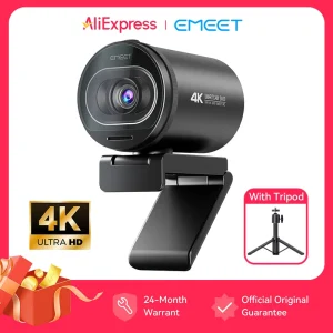 Webcam 4K per Streaming, Videocamera Web 1080P 60FPS EMEET S600 con Autofocus, Microfoni e Copertura Privacy per TikTok/YouTube