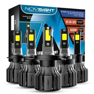 NOVSIGHT Faro per auto a LED H1 H3 H4 H7 H11 H8 H9 H13 9005 9006 9007 9003 72W 10000LM 6000K Faro automatico Fendinebbia Lampadine