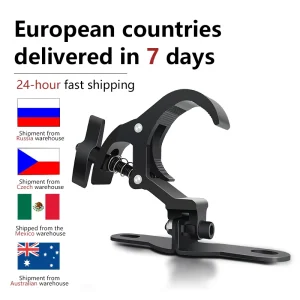 Una coppia di ganci per luci a testa mobile a LED in alluminio, carico di sicurezza per traliccio di luce da palcoscenico, 50 kg, per gancio a molla con clip per luce da discoteca DJ