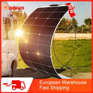 Pannello solare flessibile di marca Dokio 12V Kit pannello solare monocristallino 90-540W per camper/barca/sistema domestico