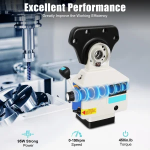Alimentazione elettrica per fresatrice Motore in rame puro da 95 W Dispositivo di alimentazione portatile Velocità asse X regolabile
