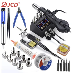 JCD 2 in 1 stazione di saldatura 750W display digitale LCD stazione di rilavorazione per saldatura per cellulare BGA SMD IC riparazione strumenti di saldatura 8898